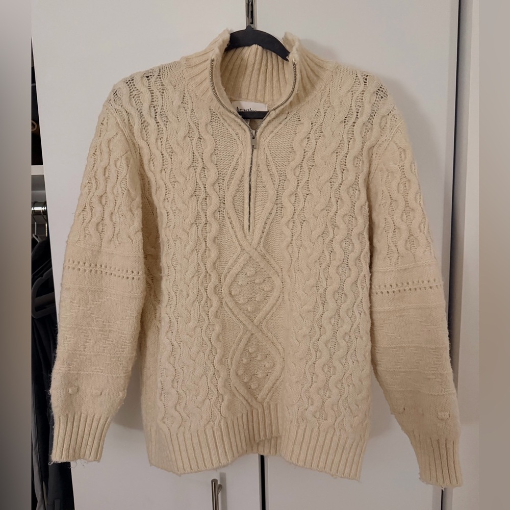 Heartloom Ivory Knit Half-Zip Sweater
